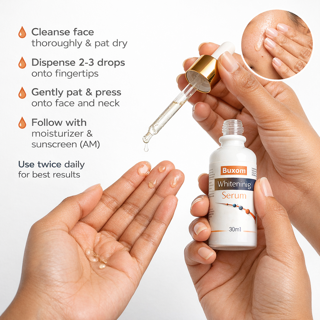 Buxom Whitening Serum | Alpha Arbutin + Kojic Acid + Vitamin C | Intensive Brightening & Rejuvenating — 30ml