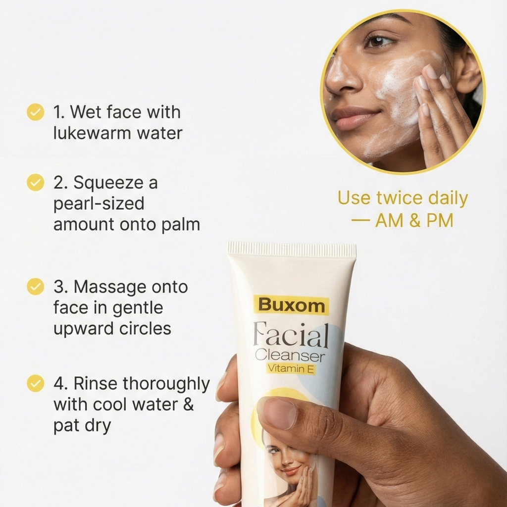 Buxom Facial Cleanser | Vitamin E Enriched | Deep Cleansing | Hydrating & Brightening — 100ml