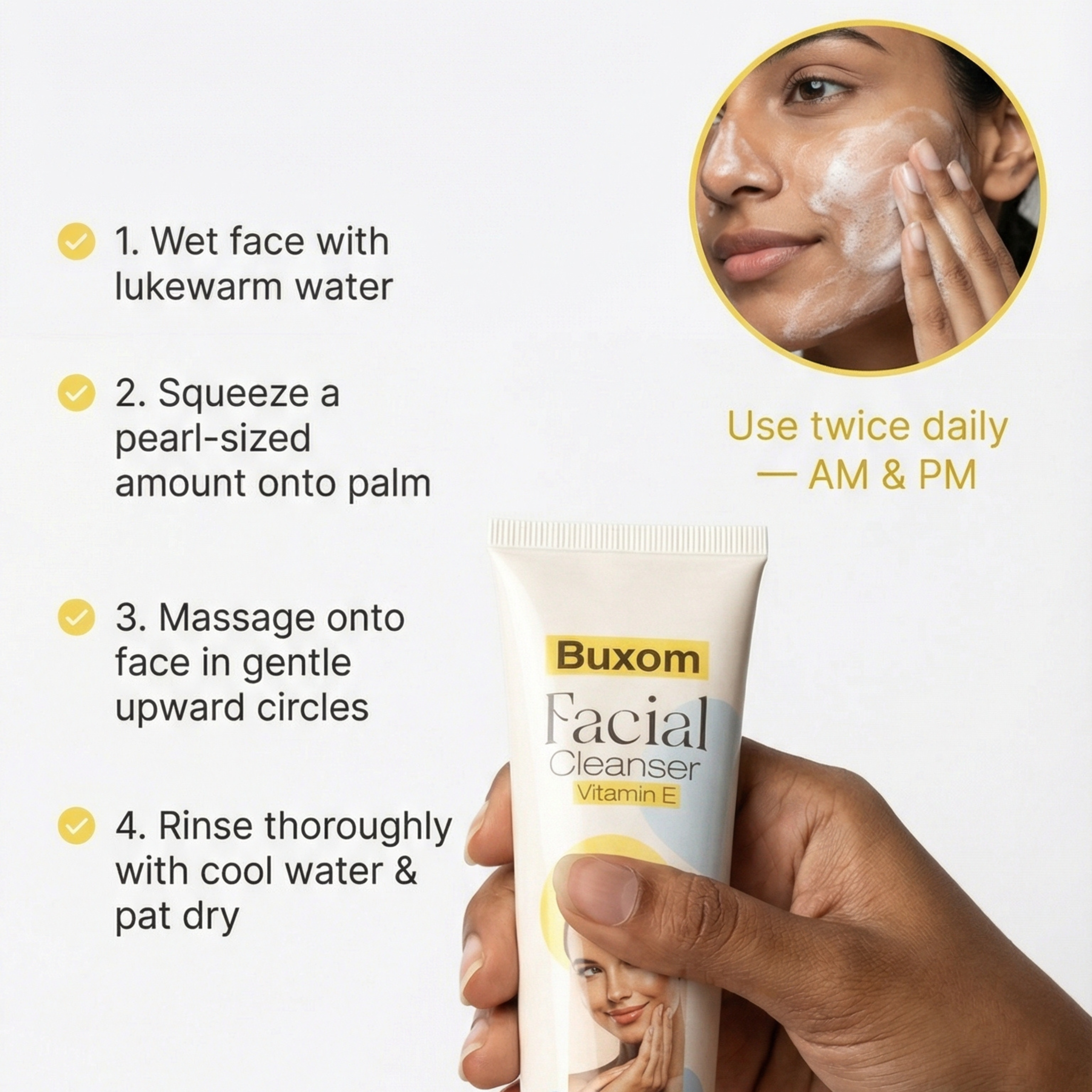 Buxom Facial Cleanser | Vitamin E Enriched | Deep Cleansing | Hydrating & Brightening — 100ml