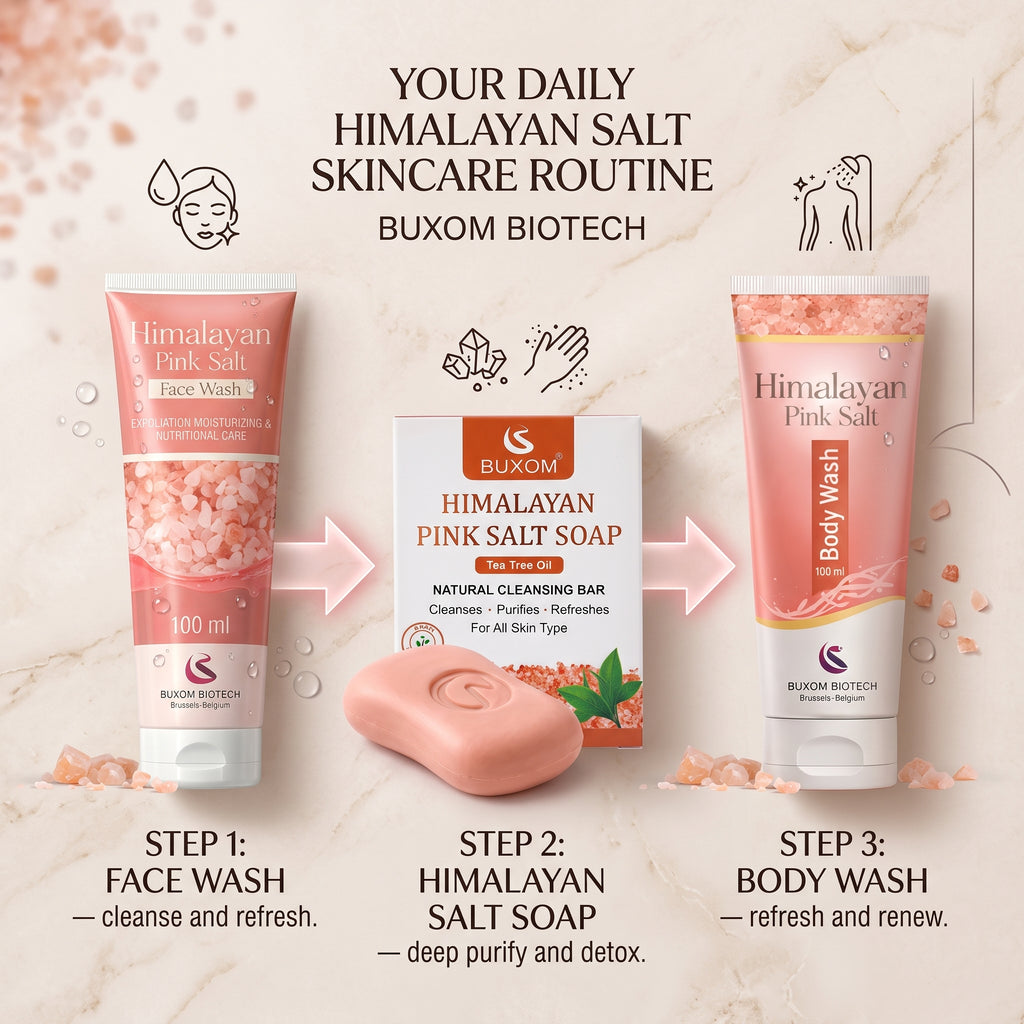 Himalayan Salt Ritual Bundle | Face Wash + Body Wash + Soap | 84+ Minerals, Halal Certified